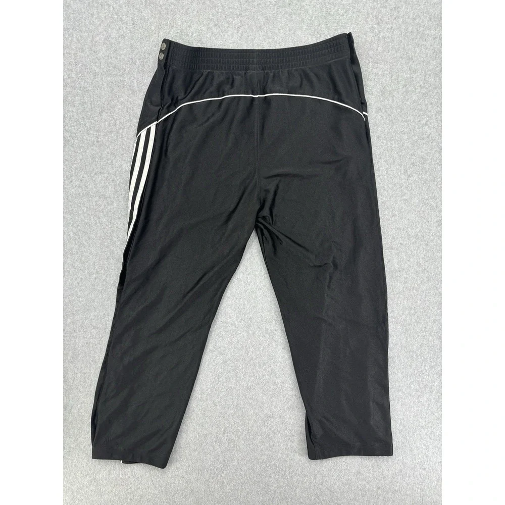 Vintage Adidas Men's Small Black 3 Stripe Snap Track Pants Y2K